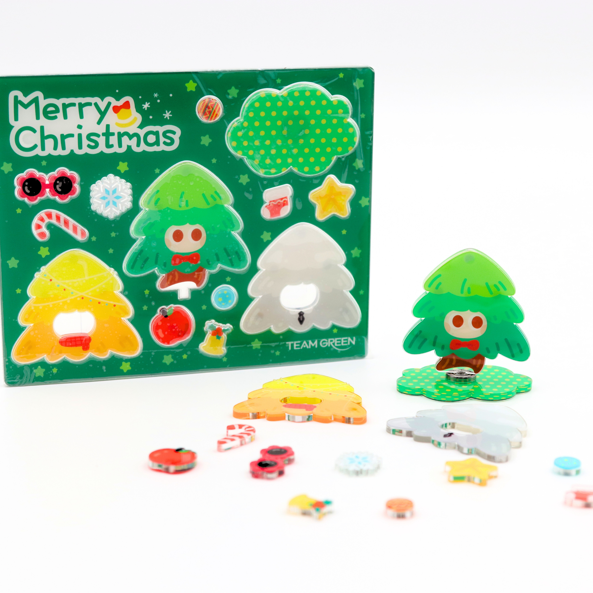 Christmas Magnetic Spinning Acrylic Standee - Dress-Up Tree