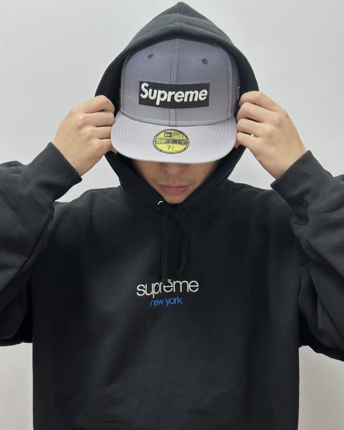 <現貨!> Supreme New York 紐約限定 長袖 帽t 黑色