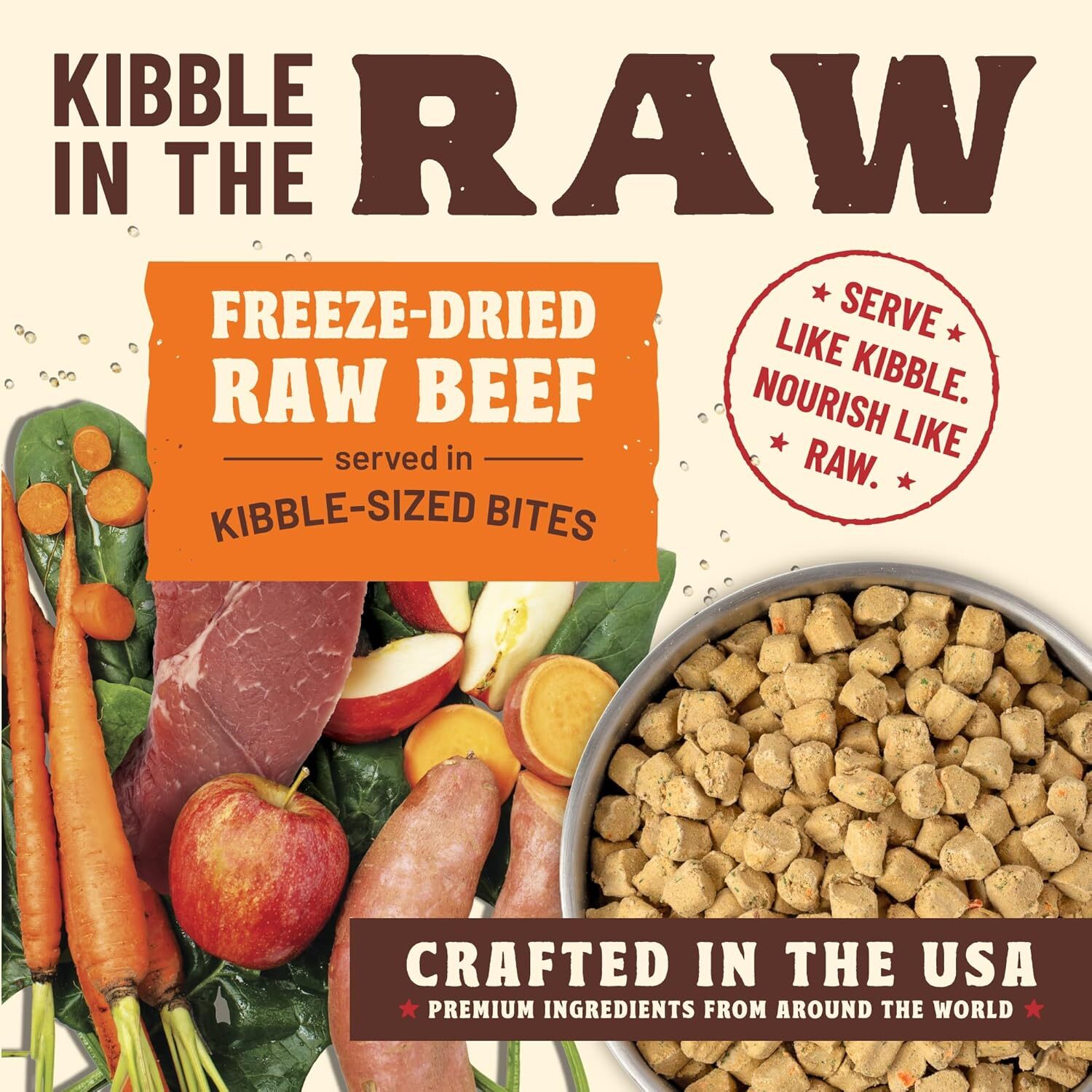 Primal Kibble In The Raw 成犬 牛肉配方 凍乾生肉狗糧 9lbs