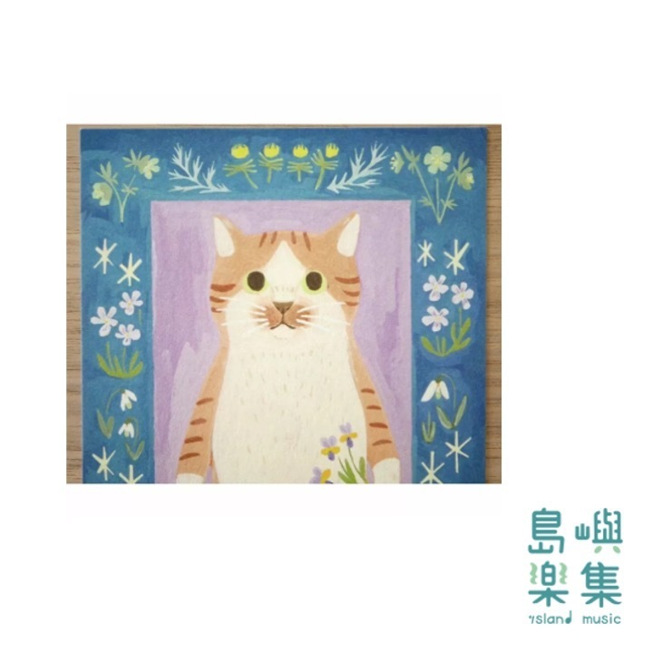 4legs繪本裡的貓咪（茶白襪子貓）明信片