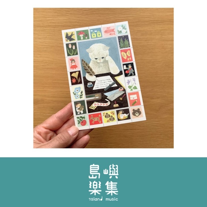 4legs繪本裡的貓咪（10手寫信貓)明信片
