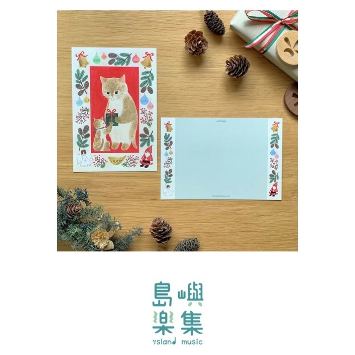 4legs繪本裡的貓咪（12親子貓的聖誕節）明信片