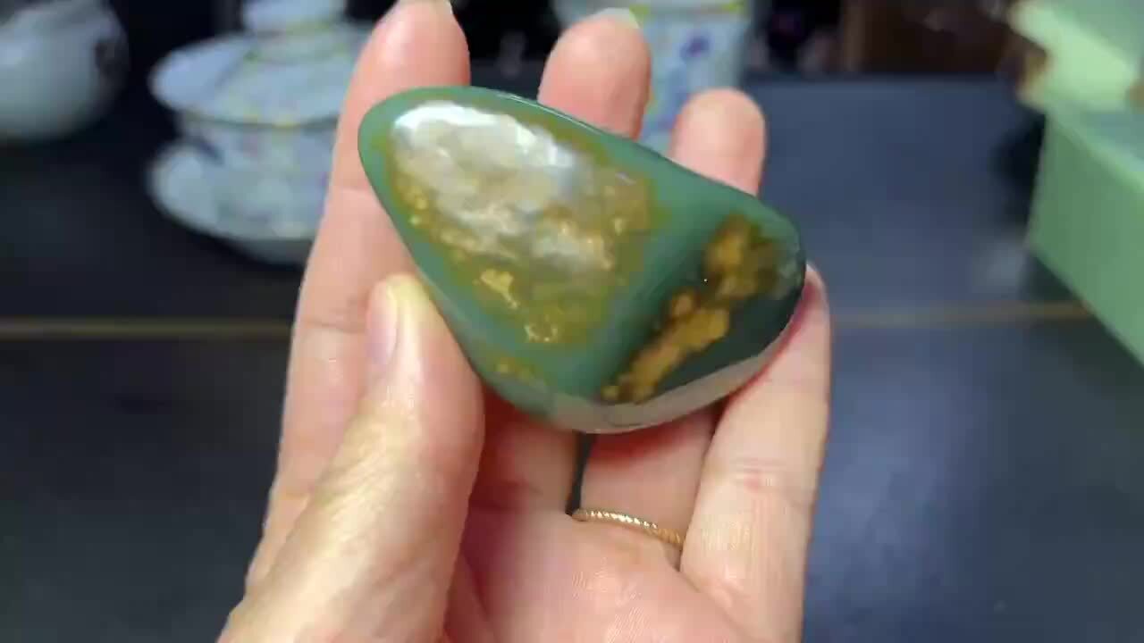 11571 和田玉析木河磨玉藍調原籽