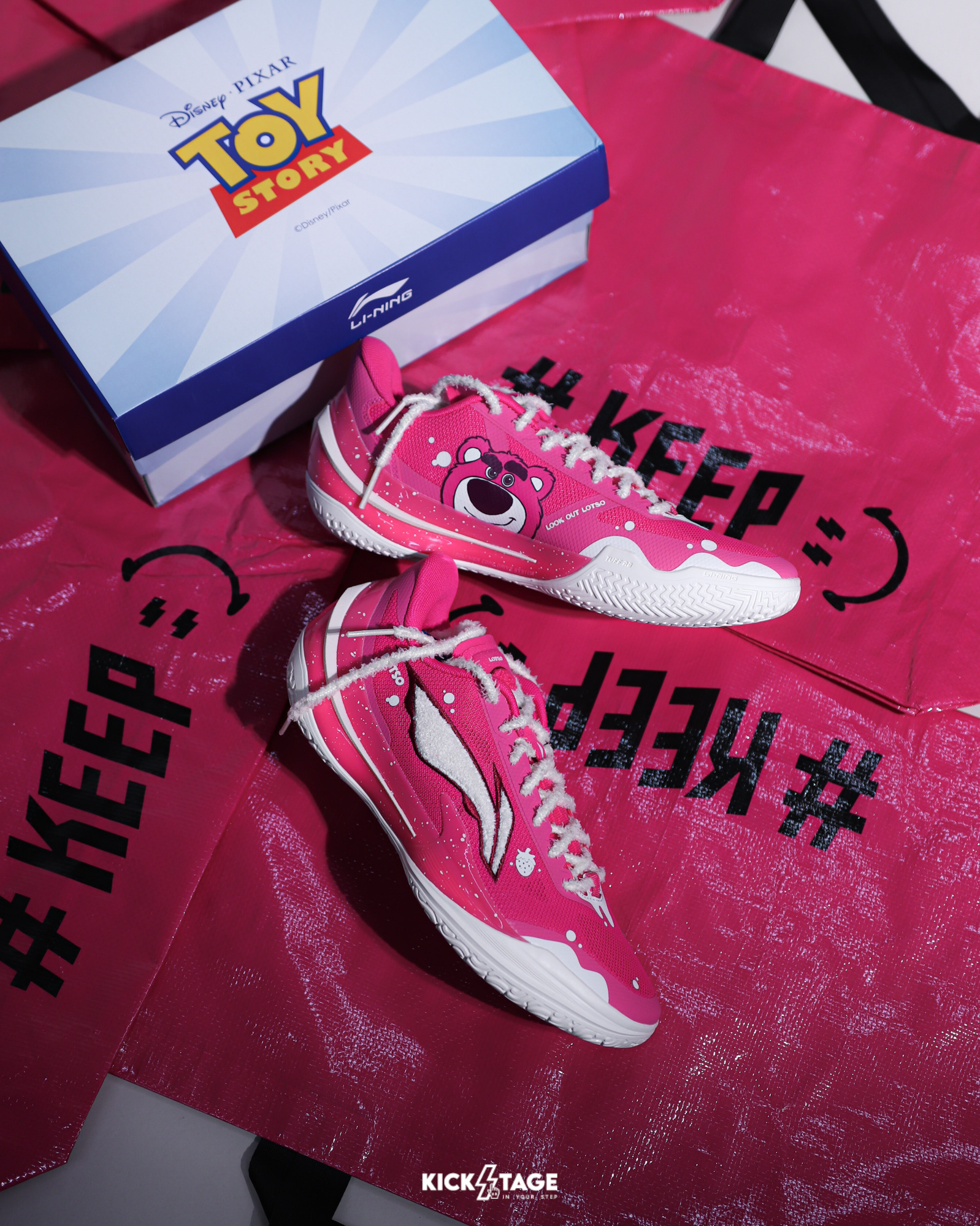 <連線代購商品>男女鞋 李寧 LI-NING 利刃5V2 x 迪士尼 熊抱哥 耐磨 緩震 支撐 實戰 籃球鞋【ABAV059-15】