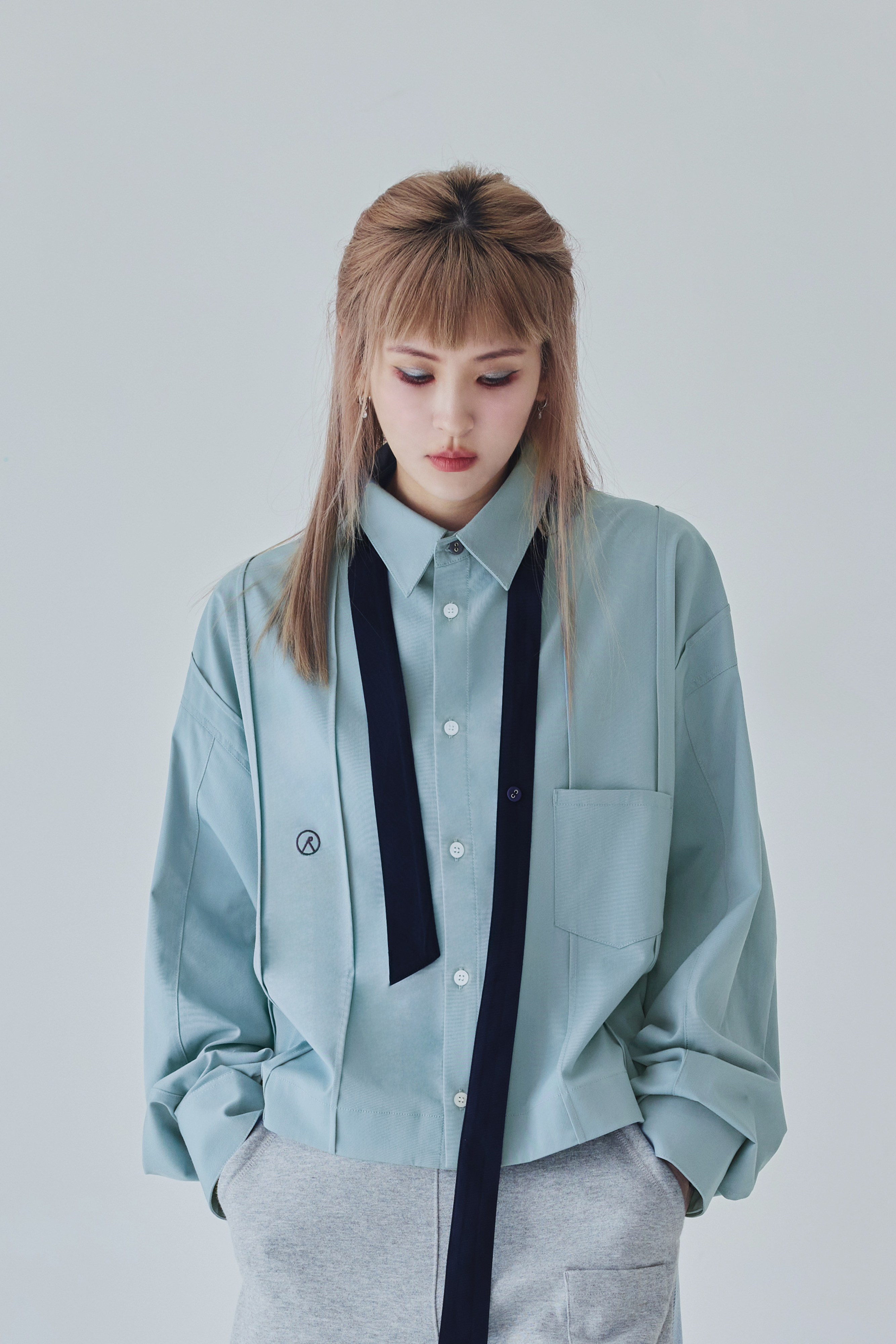 Linear Rhythm Shirt｜Pale Steel Blue