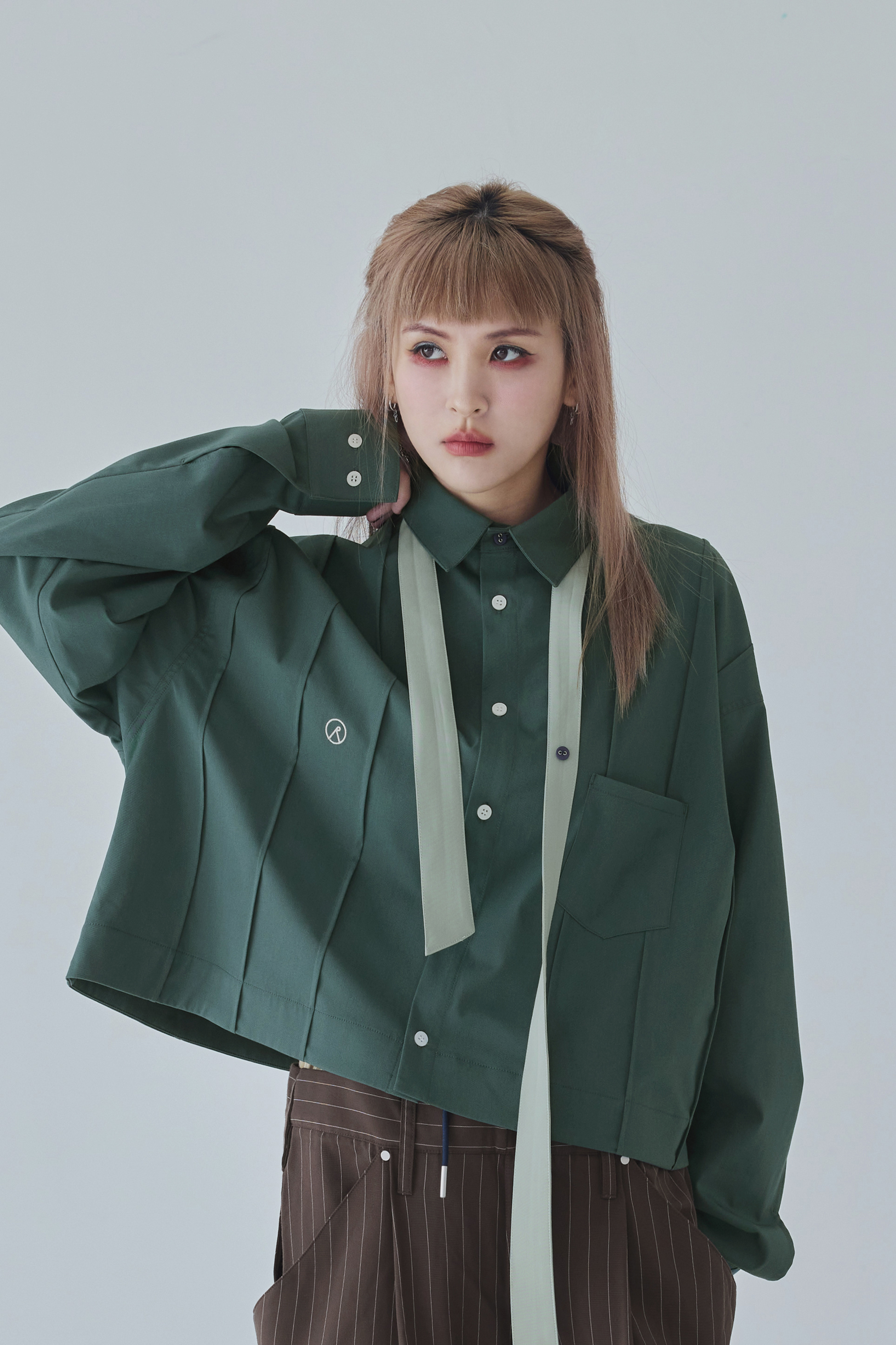 Linear Rhythm Shirt｜Forest Teal