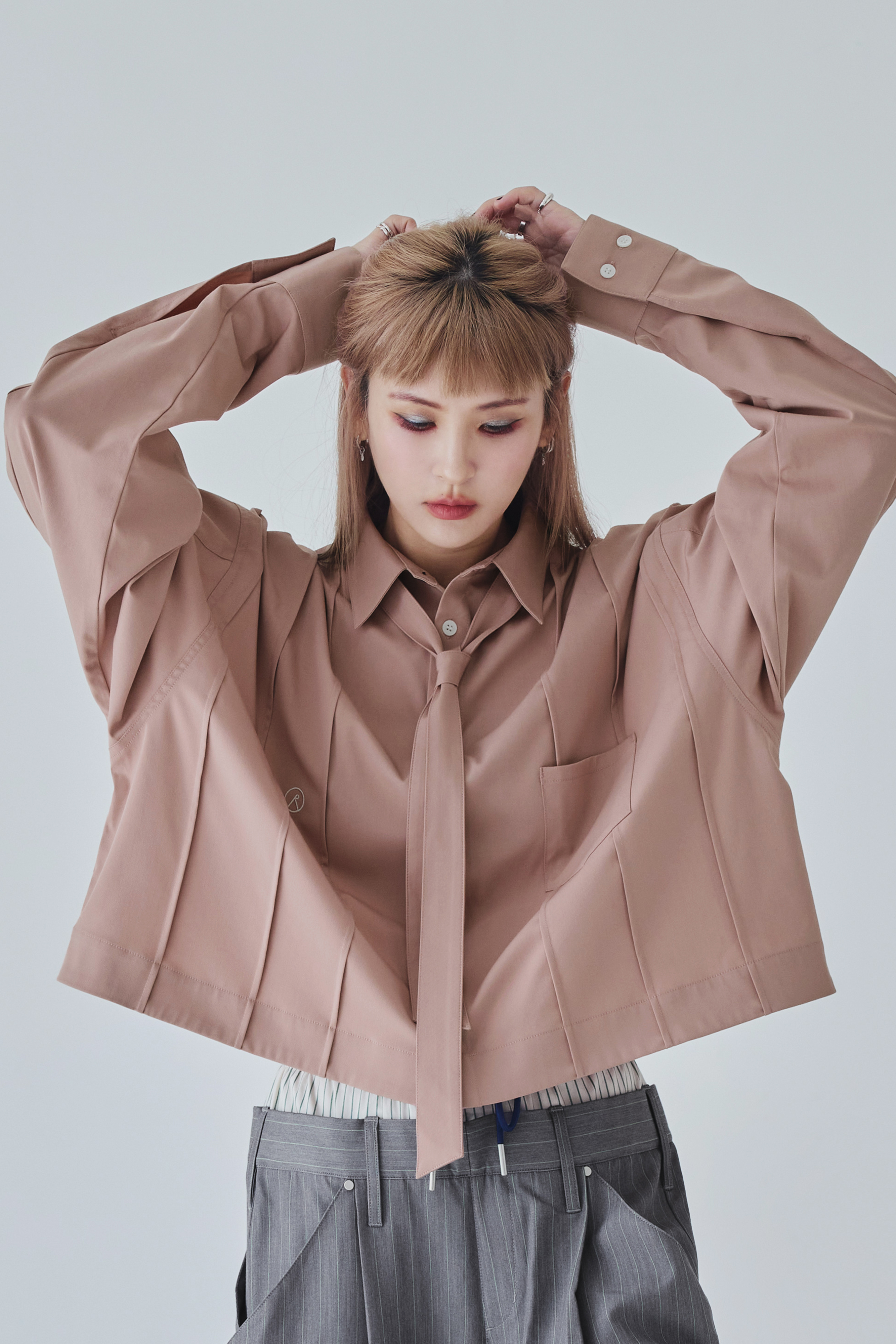 Linear Rhythm Shirt｜Rose Taupe