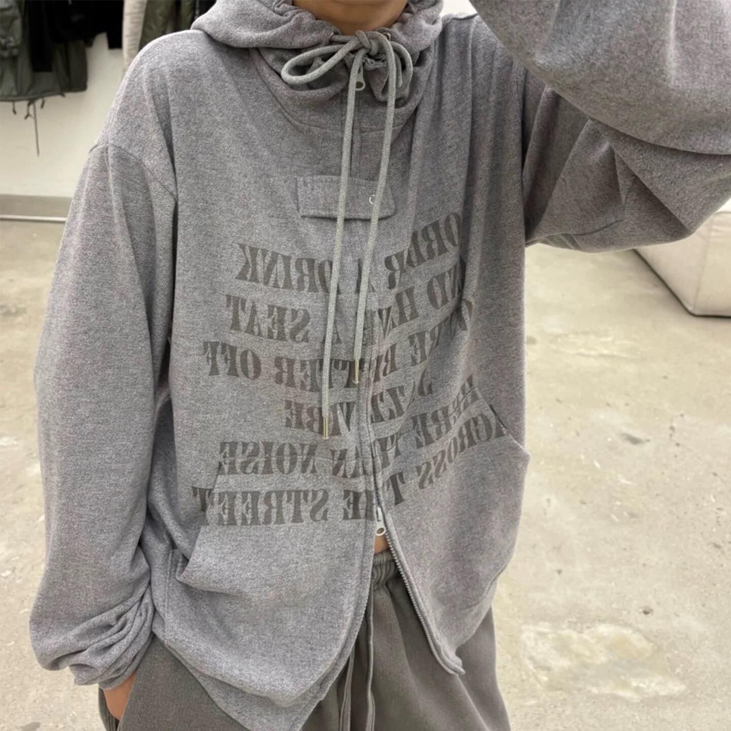 英文字連帽拉鍊外套 JK2695