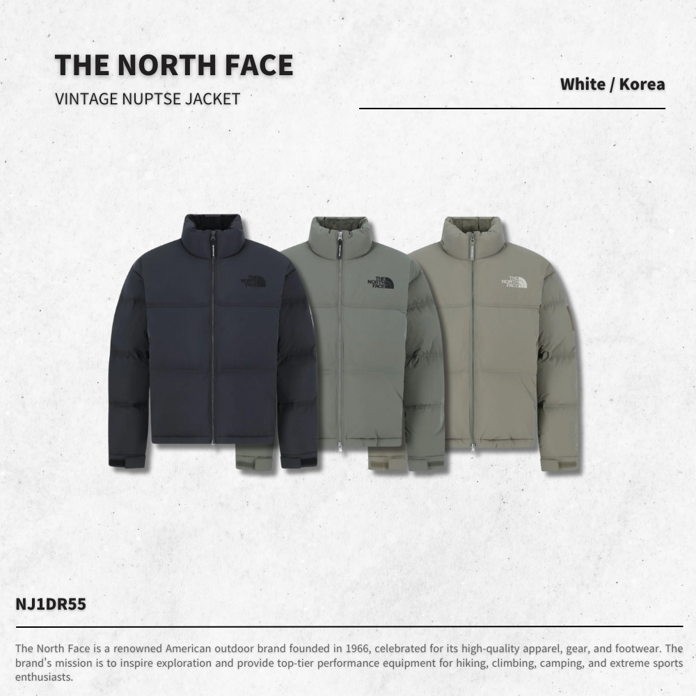 "代購" THE NORTH FACE VINTAGE NUPTSE JACKET 復古皮革小標 絎縫羽絨男款外套 NJ1DR55