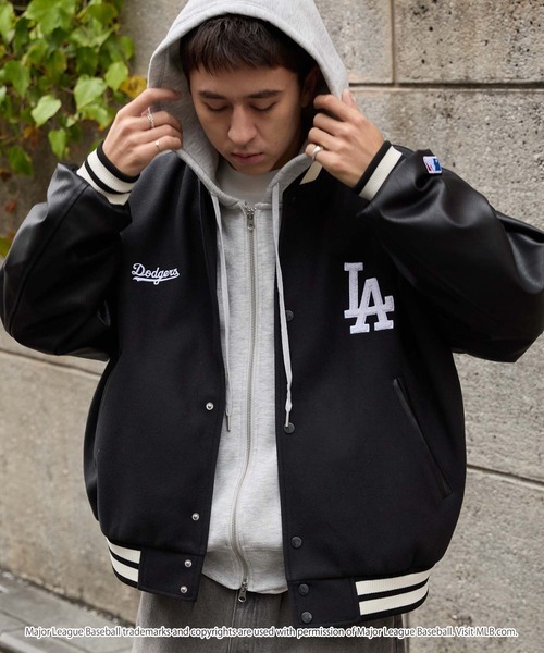 （預購）奇蹟降價🔥日本MLB 皮革拼接羊毛棒球外套 3色