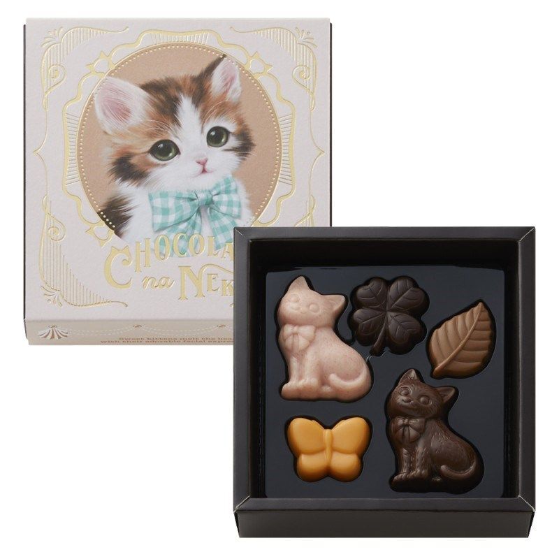 【預購】JN111852 Chocolate and NEKO 情人節限定小貓系列巧克力禮盒(5粒裝)