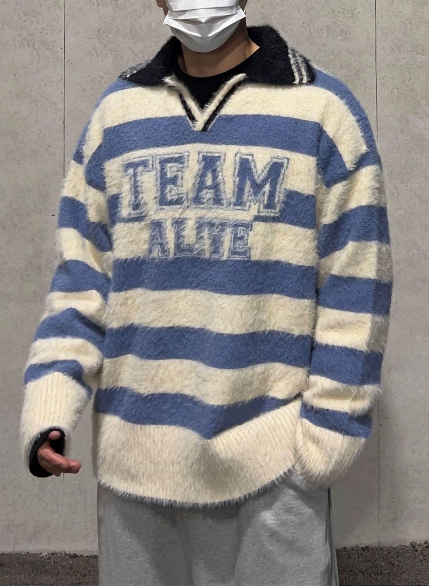 英文字橫間針織衫 T5827