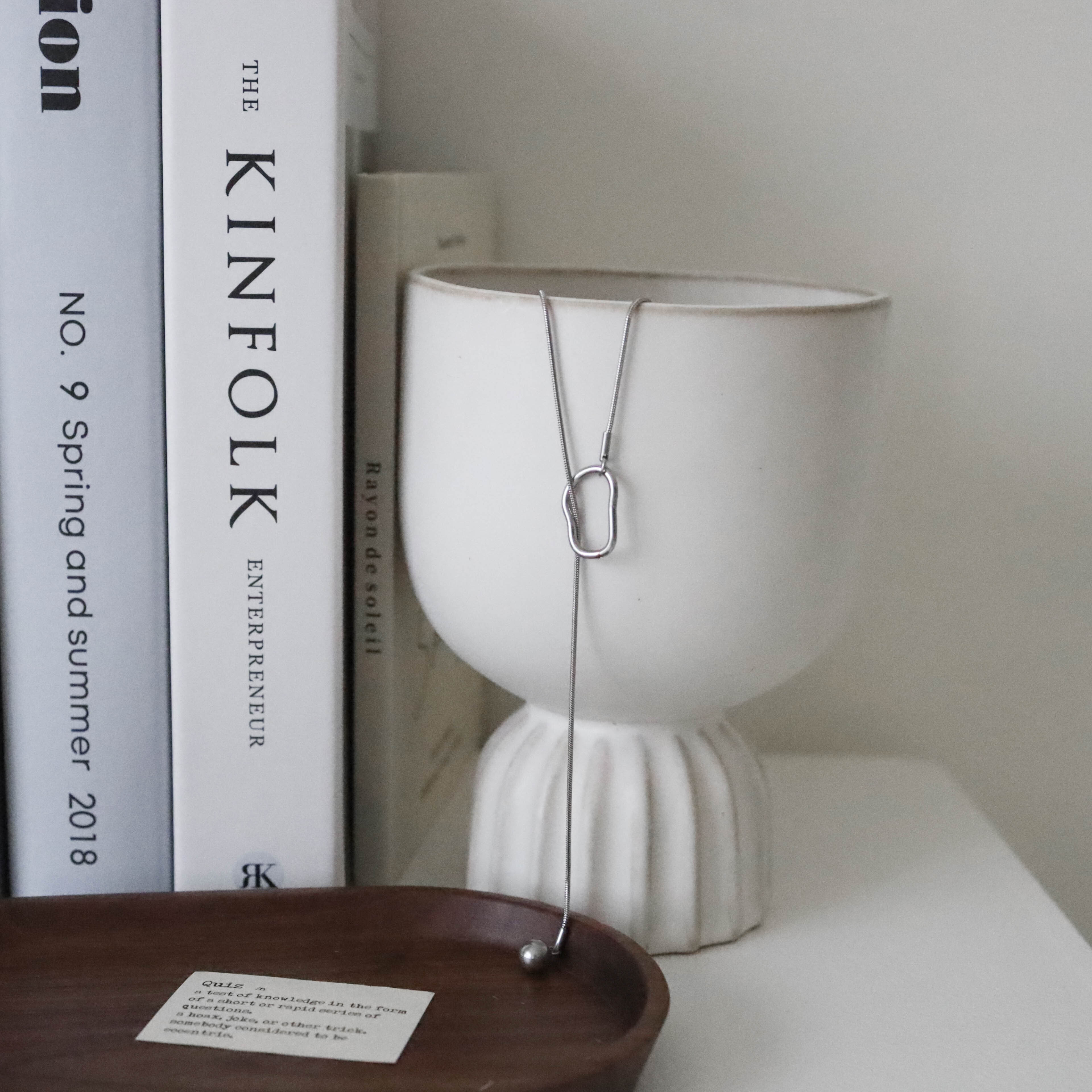 不怕水不規則金屬球長項鍊