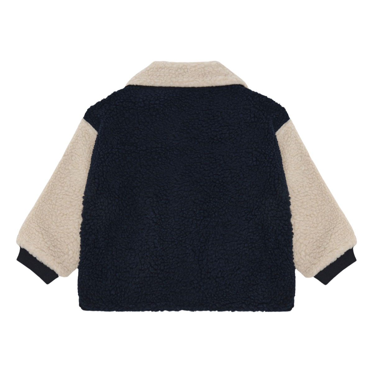 〖 Hust & Claire 〗深藍米白拼色毛毛外套