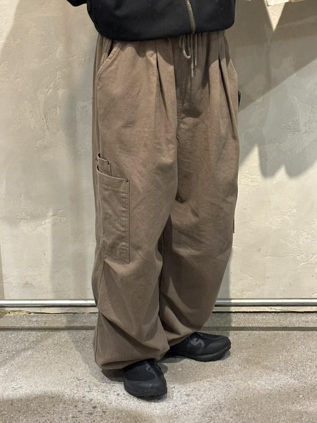 淨色可束腳工裝鬆身褲 P3205