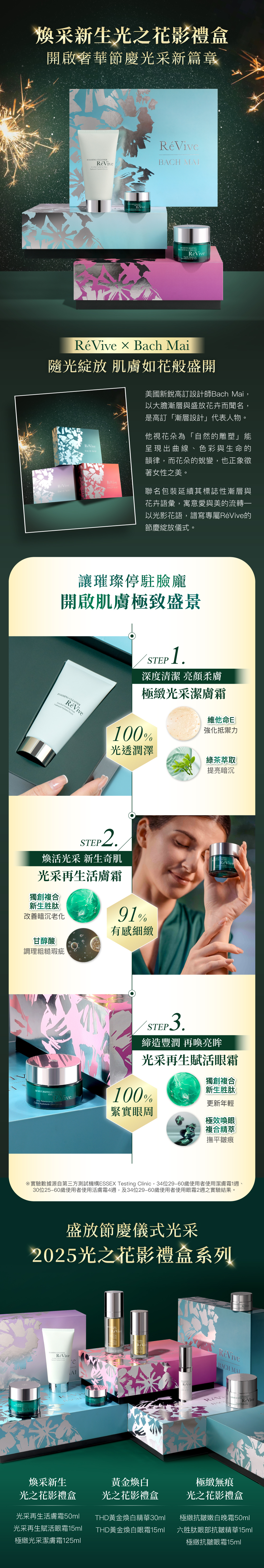 RéVive經典『光采再生活膚霜』完美晚霜，導入品牌獨創抗老技術『Bio Renewal Technology』光采再生賦活科技及天然有機甘醇酸，有效提振循環代謝、改善暗沉瑕疵，肌膚立即細緻提亮，宛如新生。