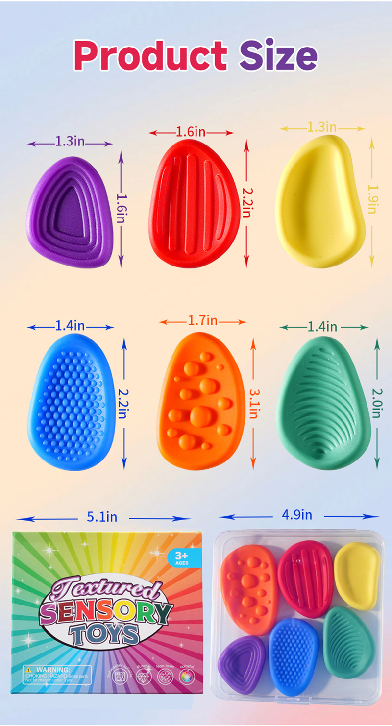 減壓系列-Fidget Toys感官矽膠紋理減壓石收納盒斗彩盒裝 TY0681