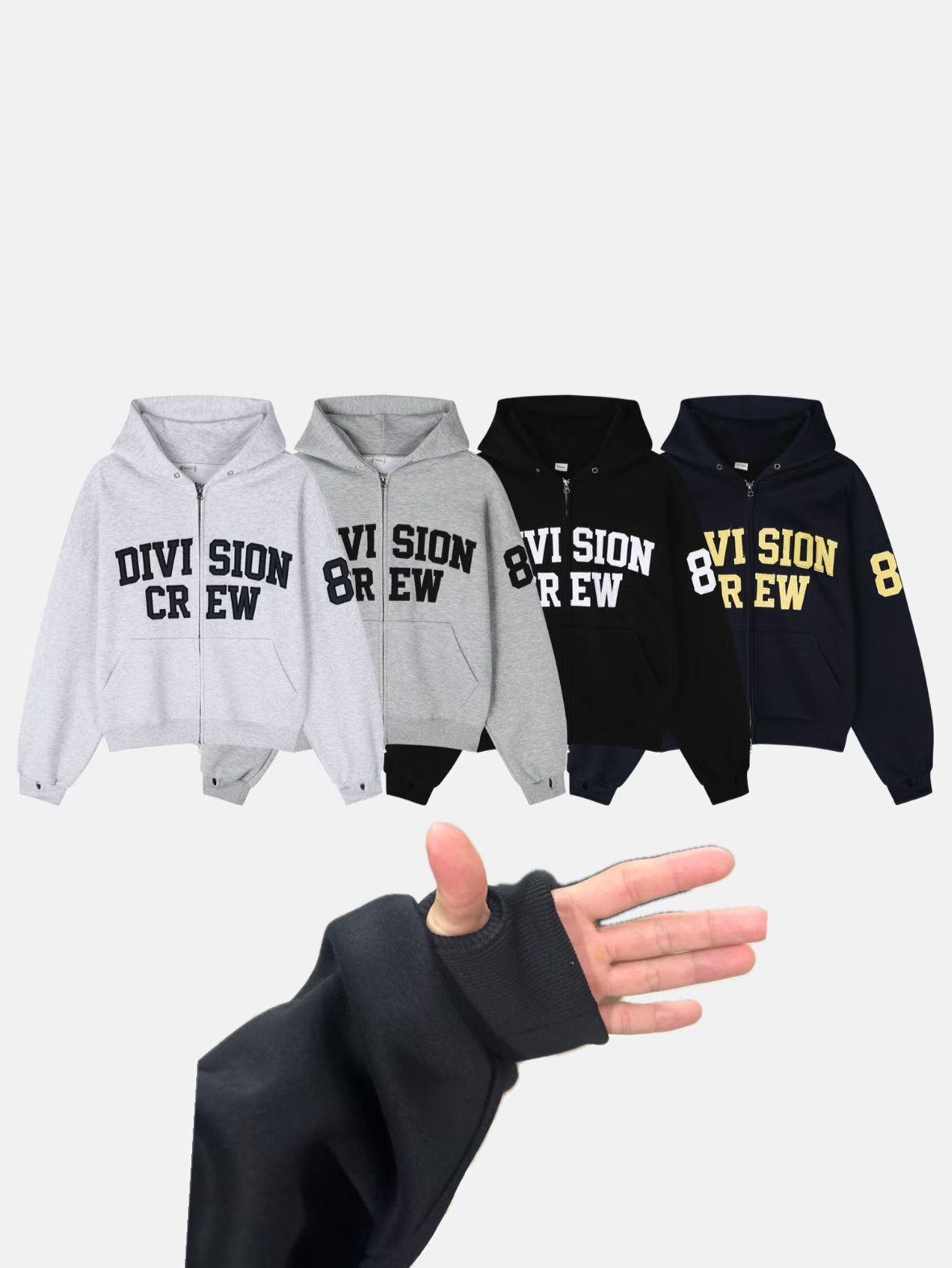 英文字連帽拉鍊外套 JK2708