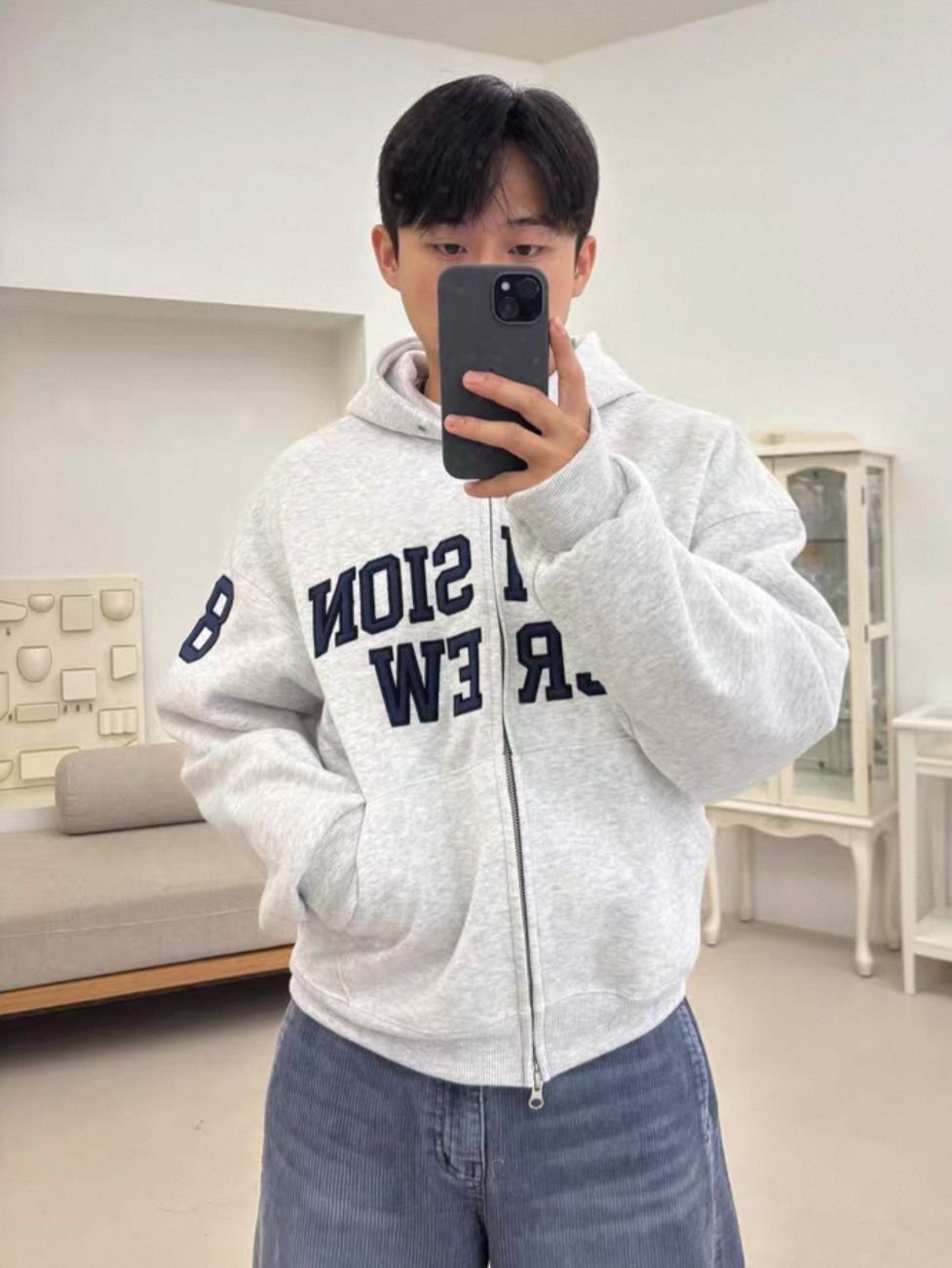 英文字連帽拉鍊外套 JK2708