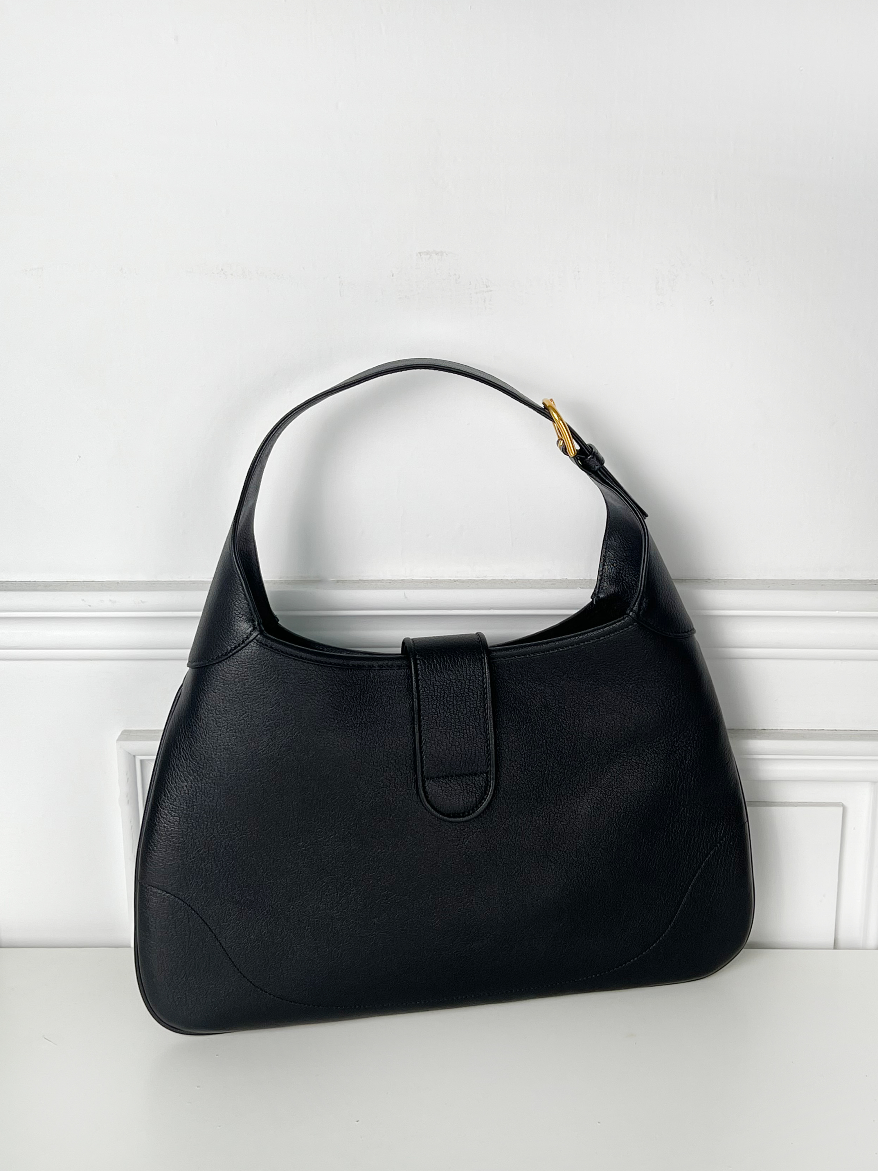 Gucci Aphrodite 雙G LOGO 皮革單肩包-中【726274AAA9F1000】