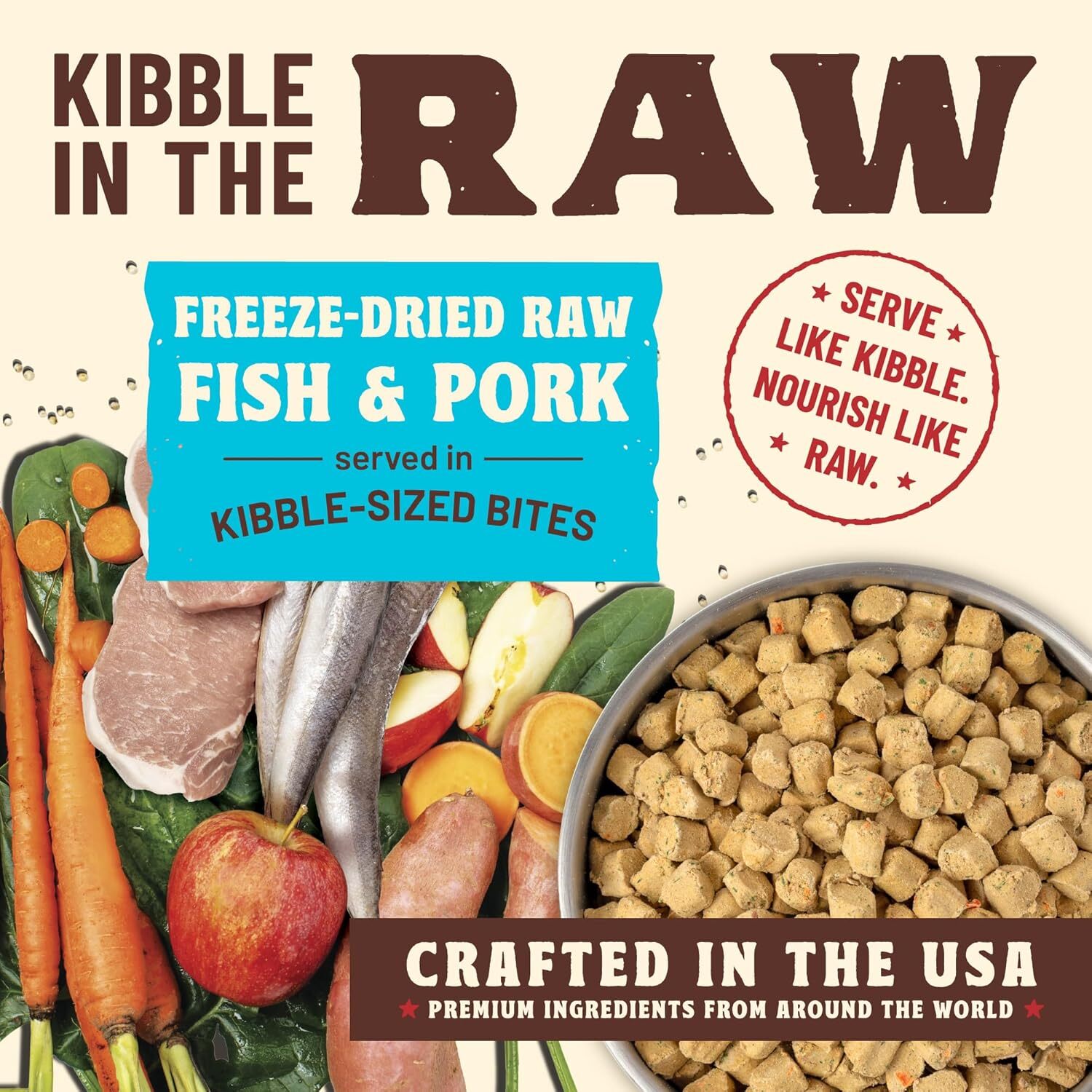 Primal Kibble In The Raw 成犬 魚肉豬肉配方 凍乾生肉狗糧 9lbs