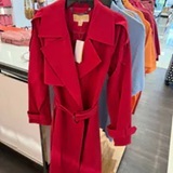 [S] MICHAEL KORS DARK RASPBERRY BELTED TRENCH COAT, 77T6859M72-DARK RASPBERRY (SMK1310)