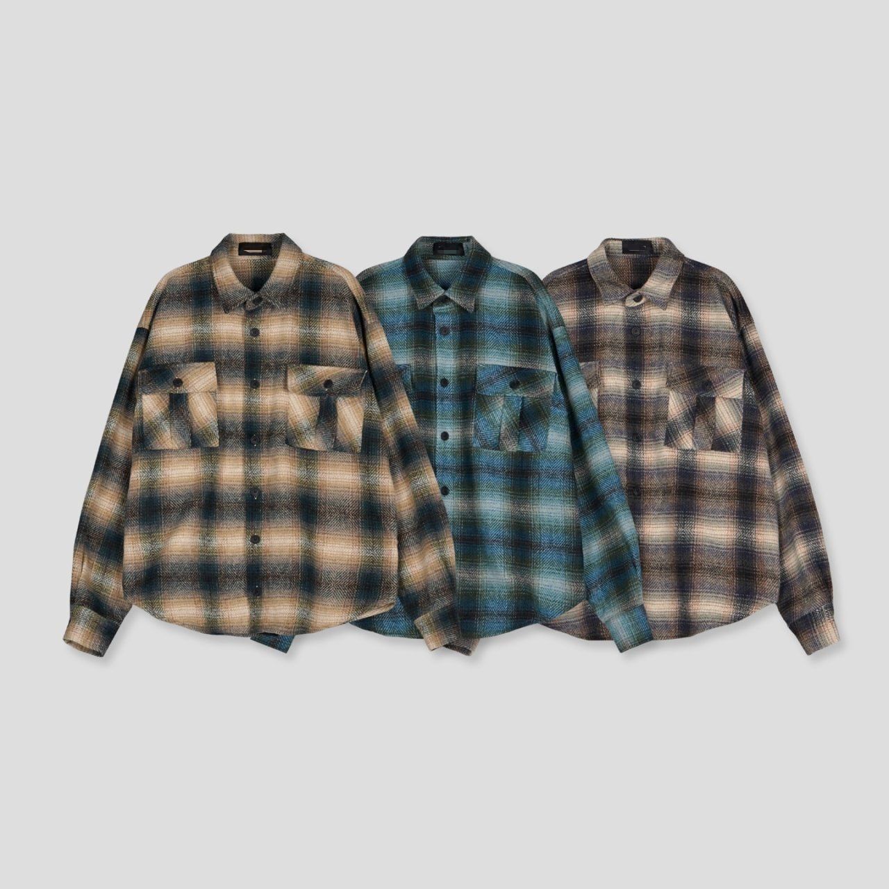 格仔長袖恤衫 S2466