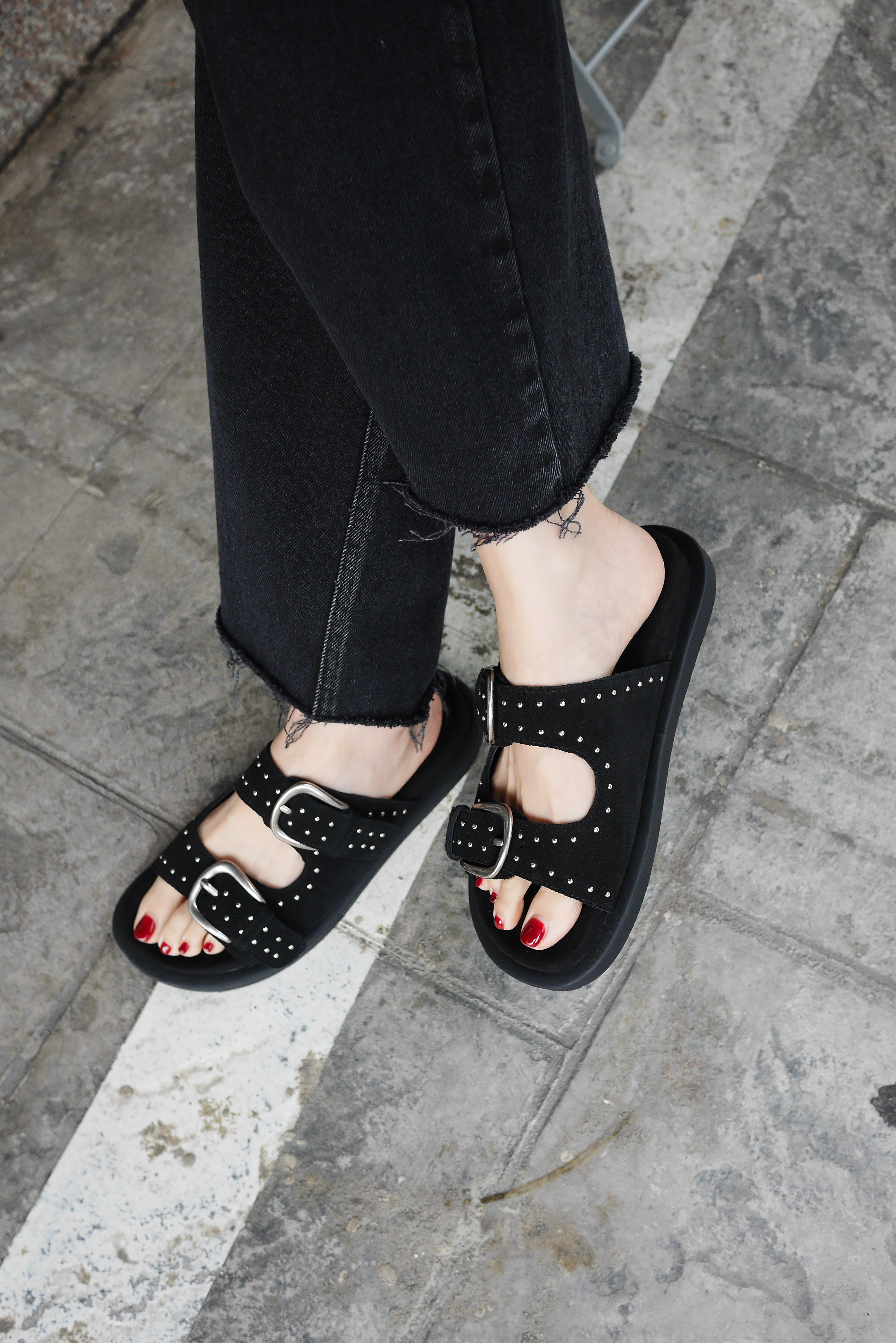 KHIHO DUOLY BUCKLE SLIDE BLACK K25-SH017 BK