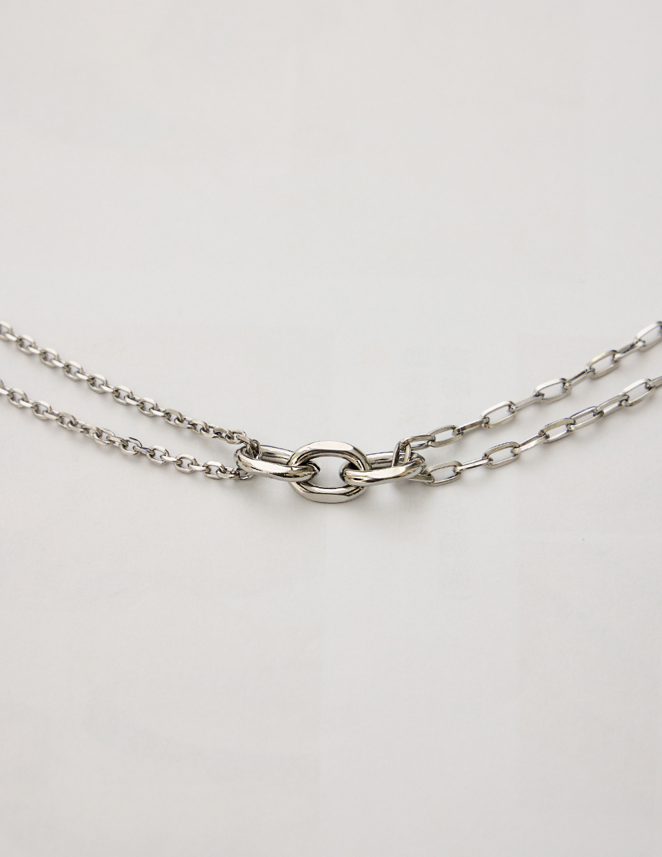 【鈦鋼】個性三環相扣雙層項鍊