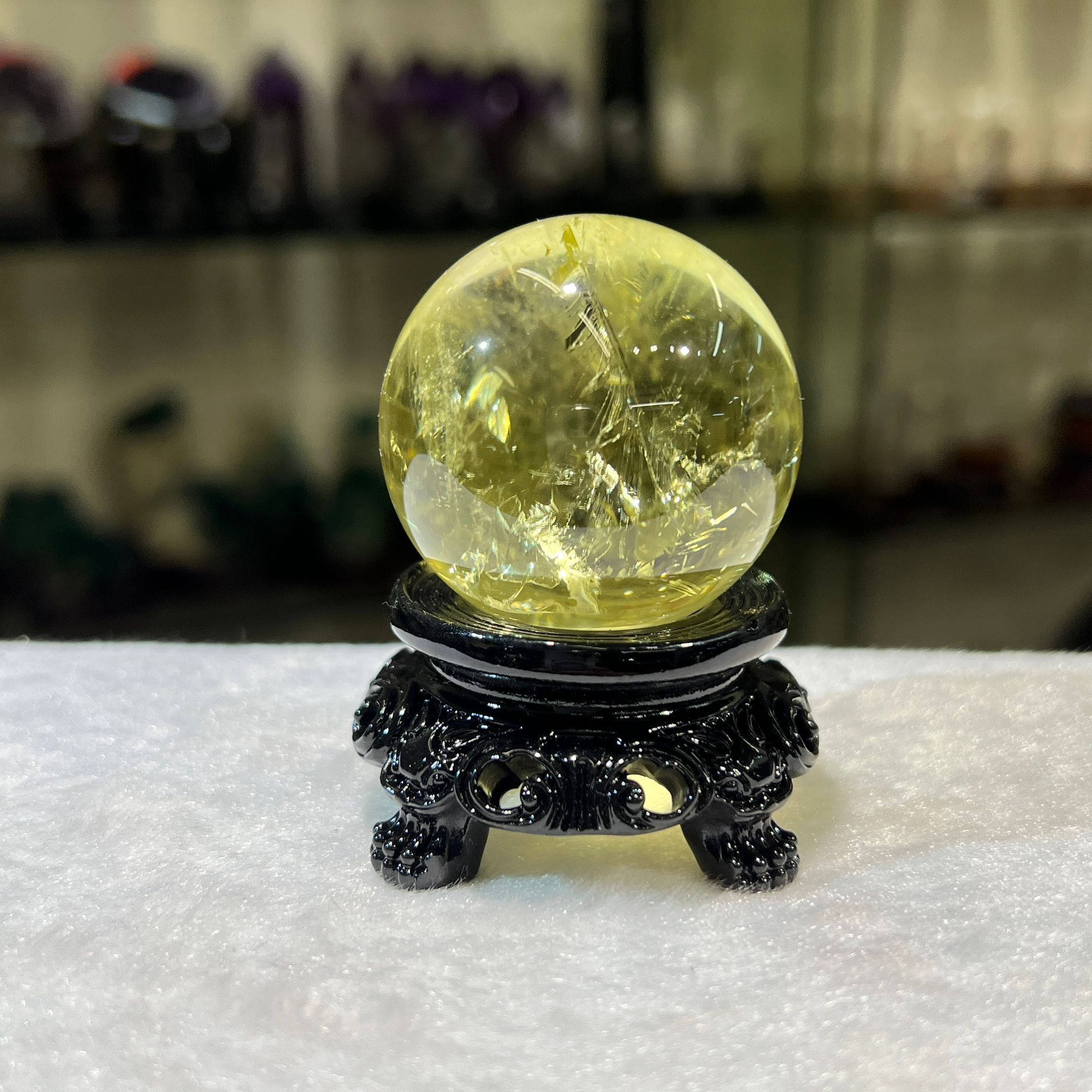 黃水晶球 4.2cm+/- (不連座) #CA0048