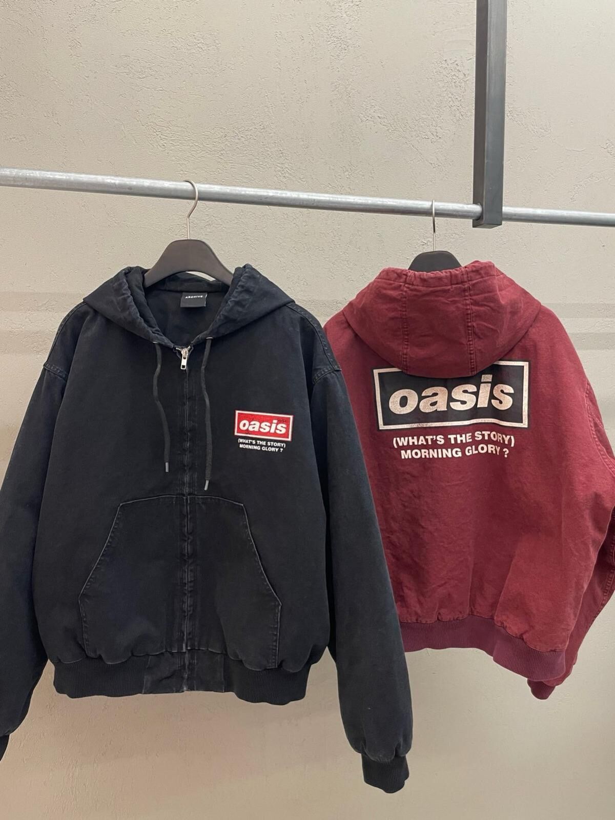 洗水英文字連帽拉鍊外套(薄夾棉) ARCHIVE-399JK