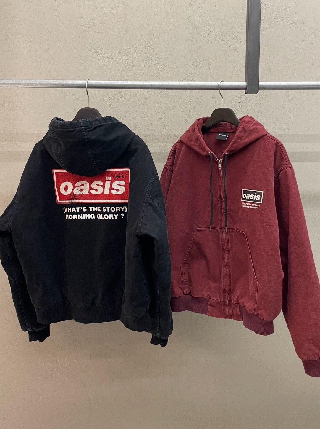 洗水英文字連帽拉鍊外套(薄夾棉) ARCHIVE-399JK