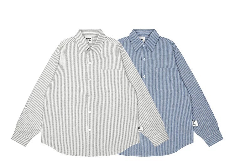 日系 復古 條紋設計感長襯
