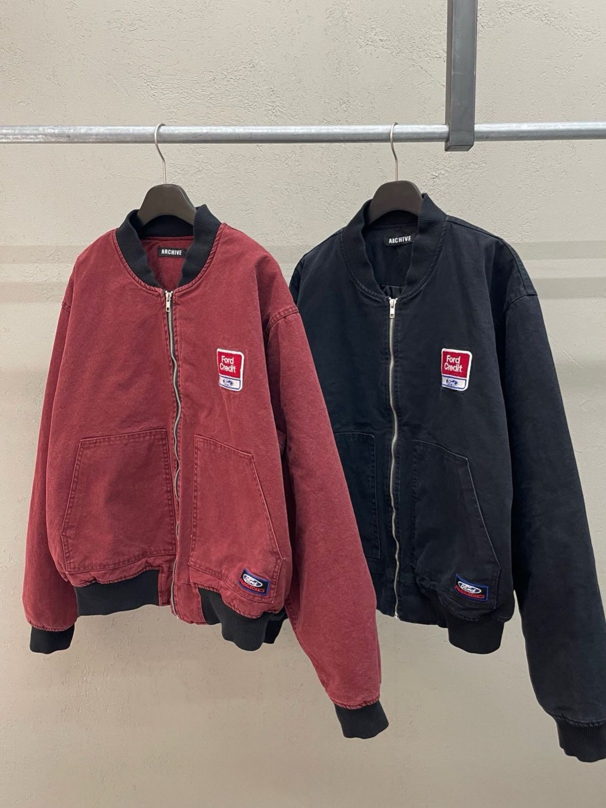 洗水英文字拉鍊外套 ARCHIVE-404JK