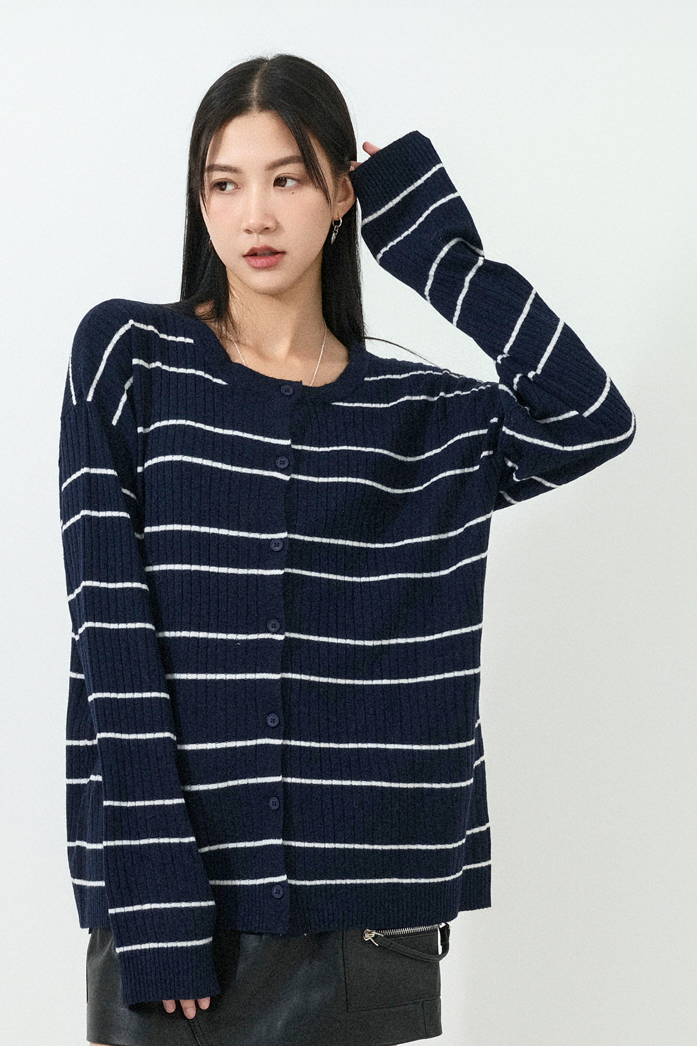 幼坑紋橫間針織cardigan (預購產品）