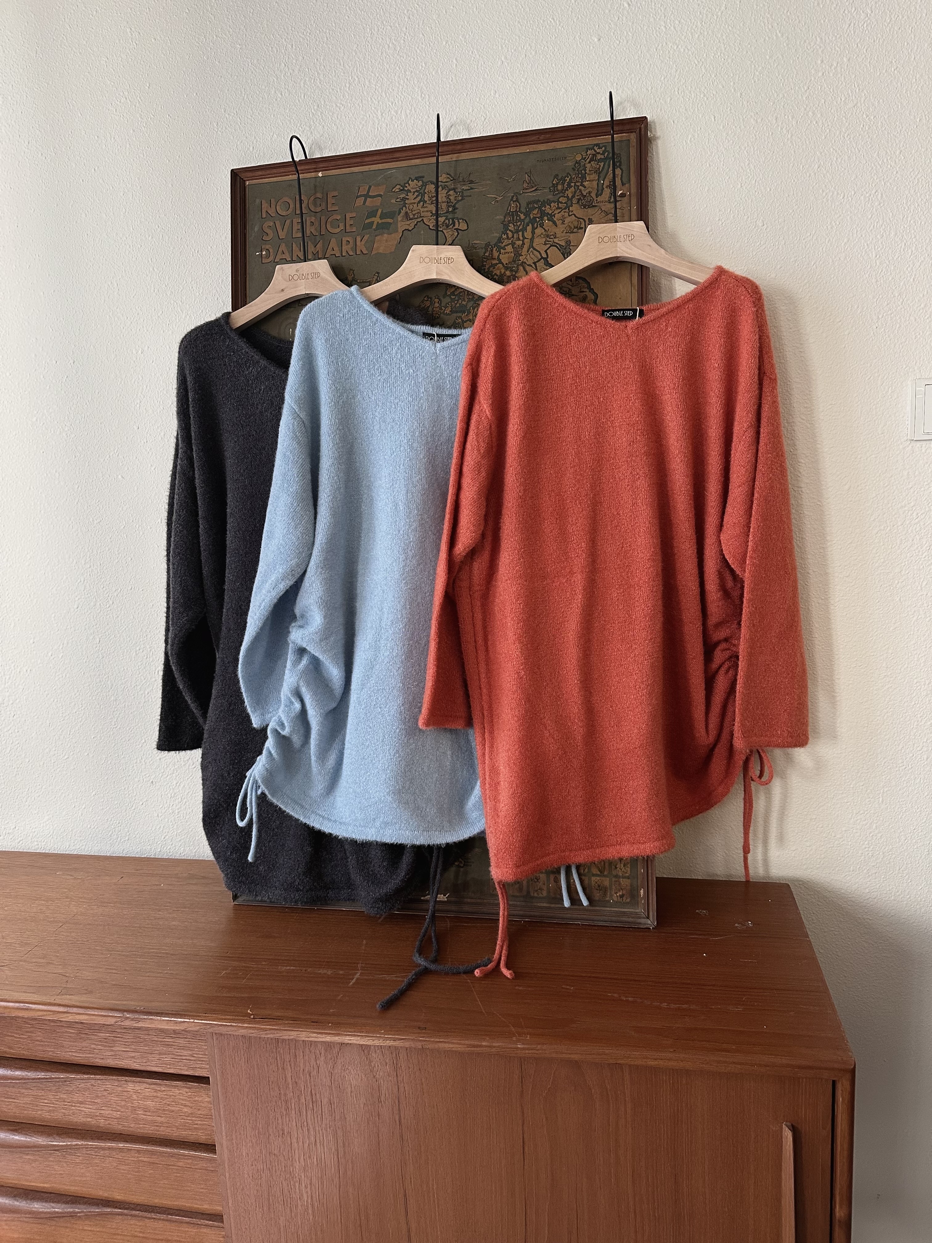 軟糯～2way領長款針織上衣 - SW53881