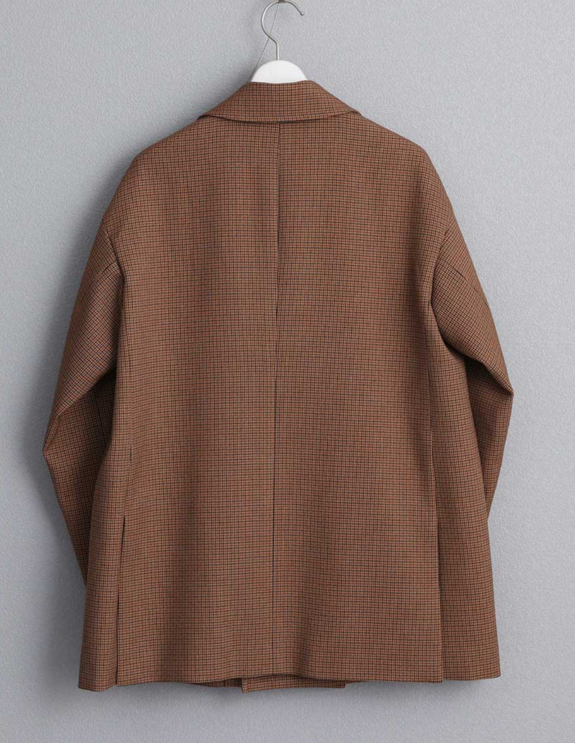 細格V領剪裁設計西裝外套