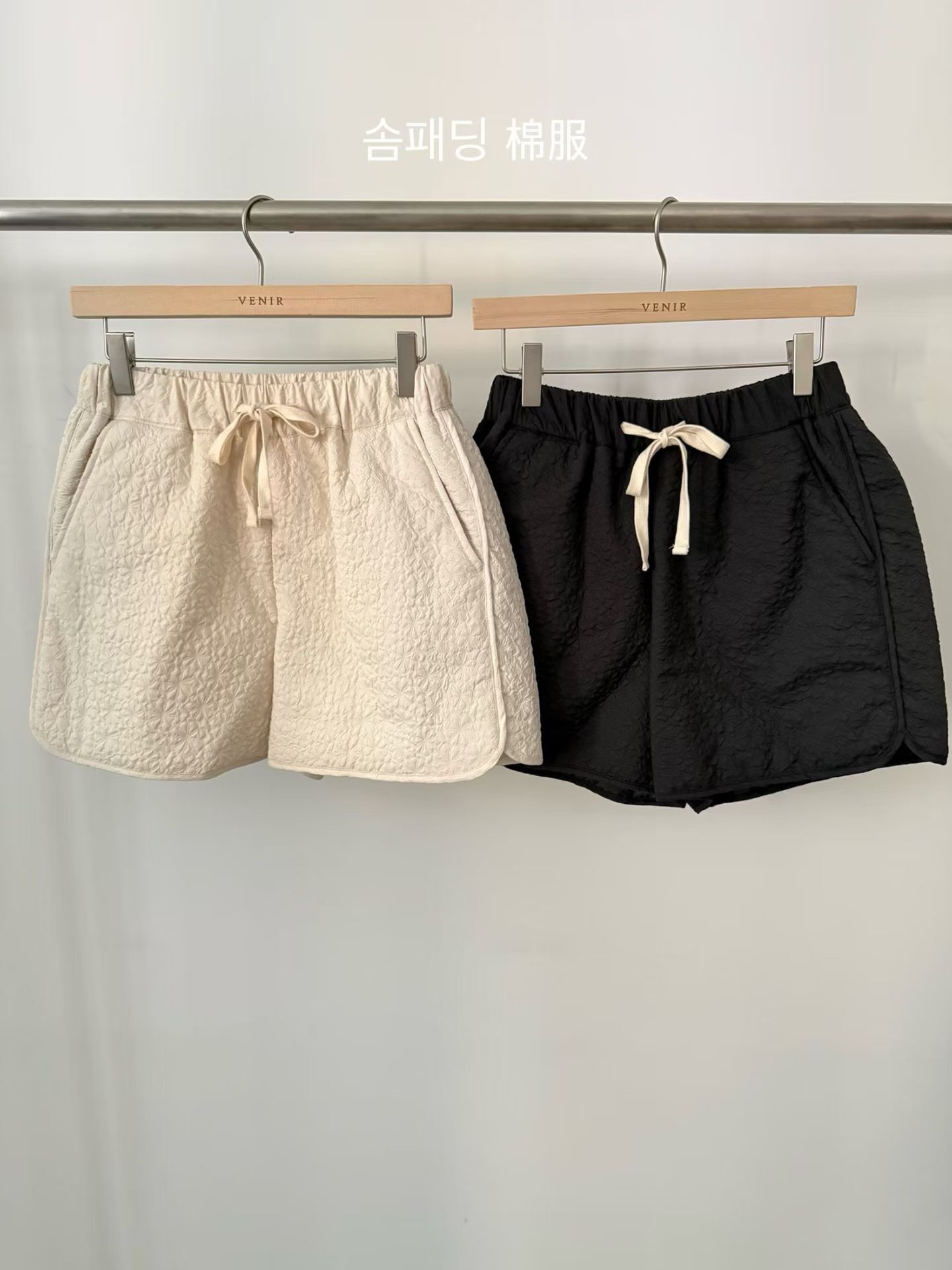 VR5233 立體壓花抽繩短褲