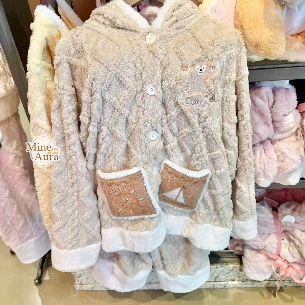 達菲 Duffy 立體耳朵造型 連帽 上衣 + 長褲 家居服 睡衣 套裝 -上海迪士尼樂園