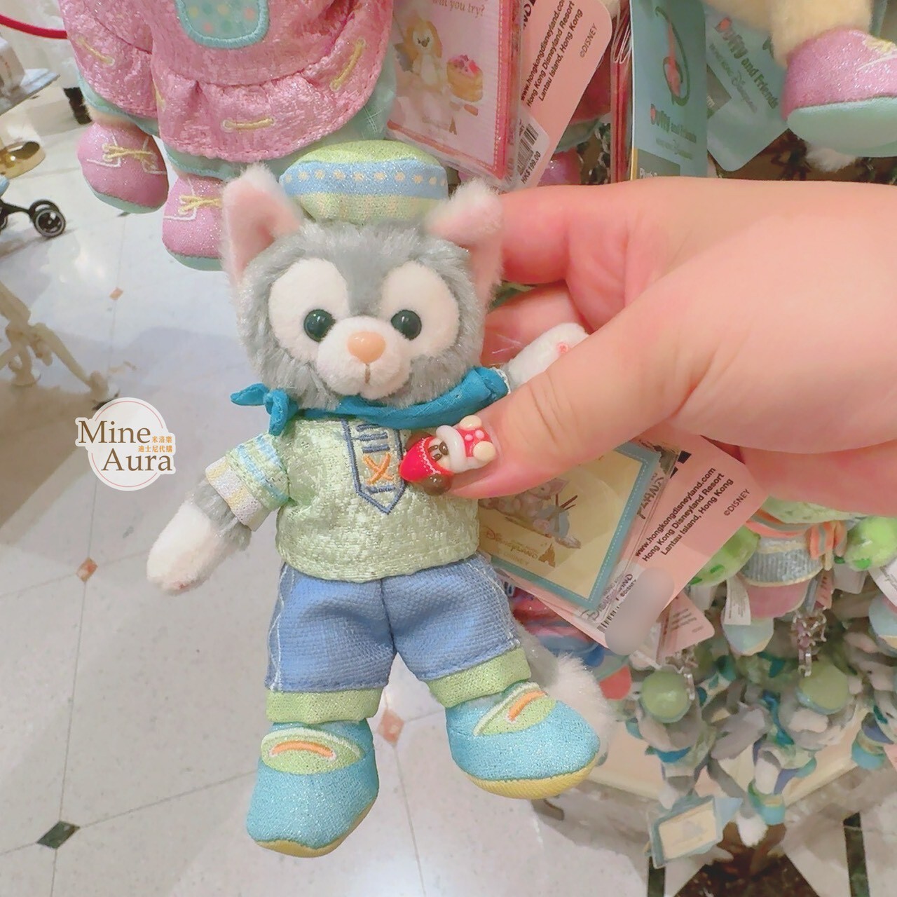 20週年Friendtastic遊行系列 達菲 Duffy 與好友們 傑拉托尼 畫家貓 Gelatoni 鑰匙圈 吊飾 -香港迪士尼樂園