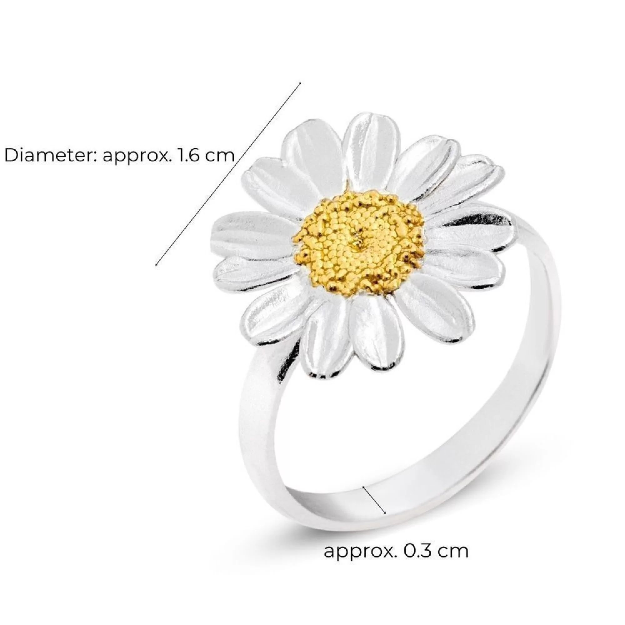 1TA0524-468 THALLO Ismini Daisy Ring 24K Gold and Sterling Silver #s327a (A-SK-E)