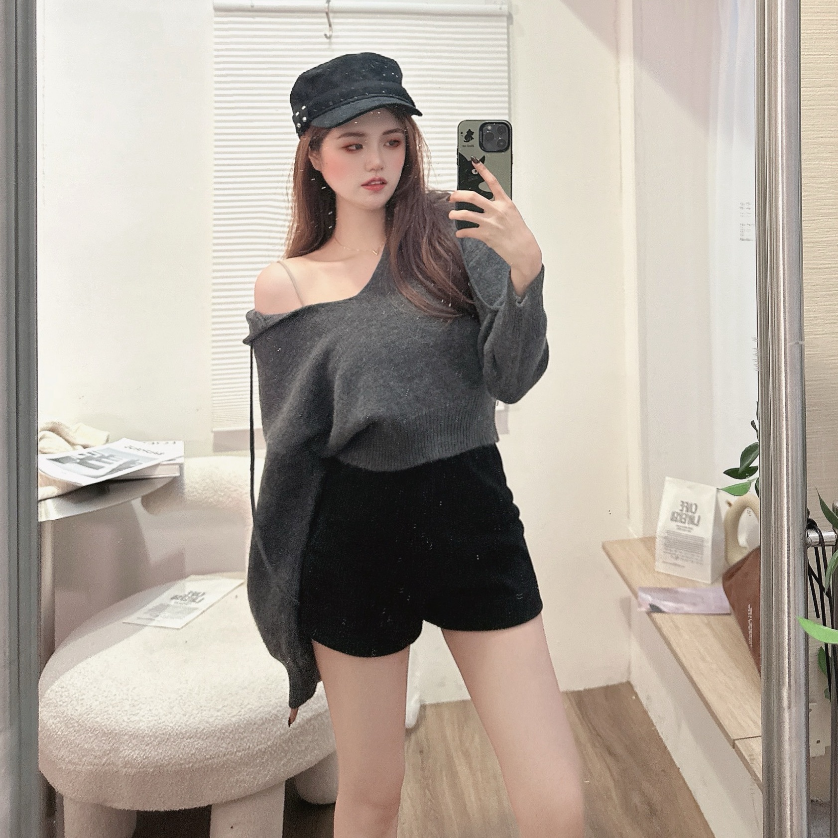 奶呼呼連帽抽繩針織毛衣/三色