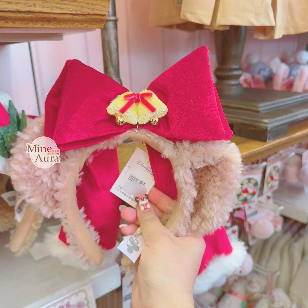 聖誕節系列 雪莉玫 ShellieMay 立體耳朵 蝴蝶結 造型 髮圈 髮箍 -香港迪士尼樂園