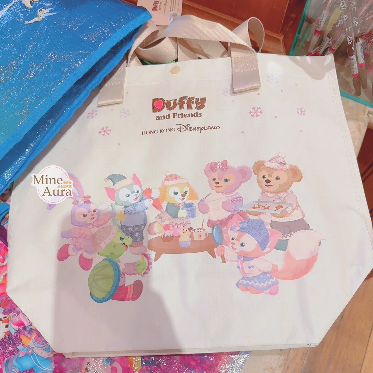 冬日暖洋洋 達菲 Duffy 與好友 圖案 環保 購物袋 -香港迪士尼樂園
