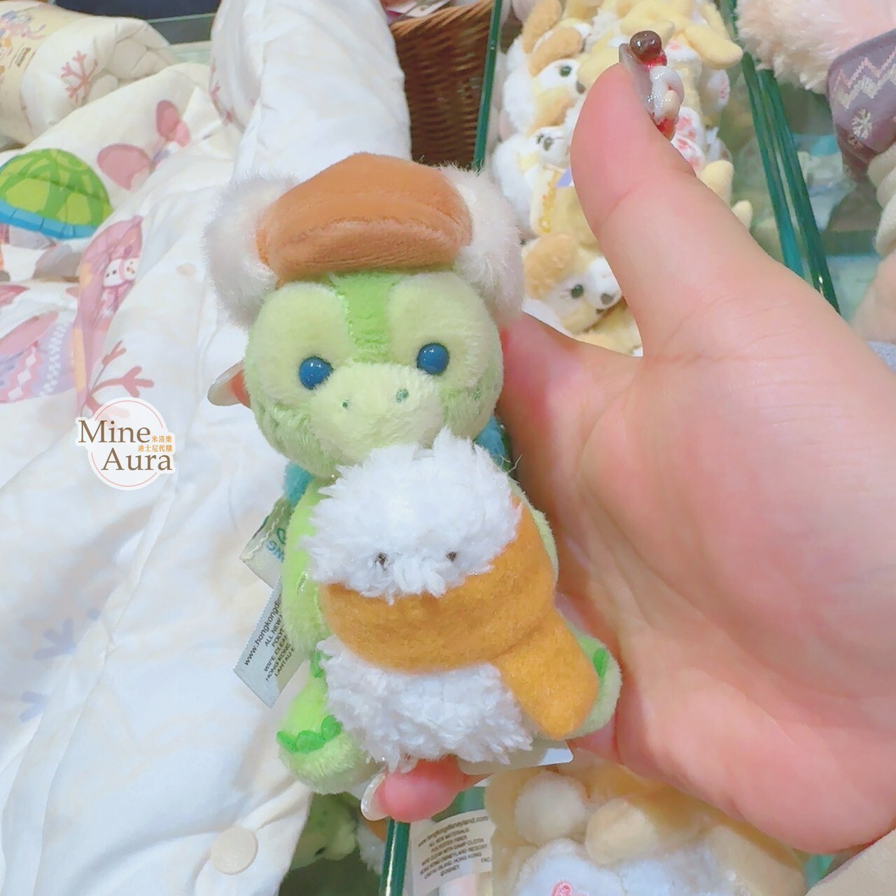 冬日暖洋洋 達菲 Duffy 與好友 奧樂米拉 海龜 OluMel 絨毛 鑰匙圈 吊飾 -香港迪士尼樂園