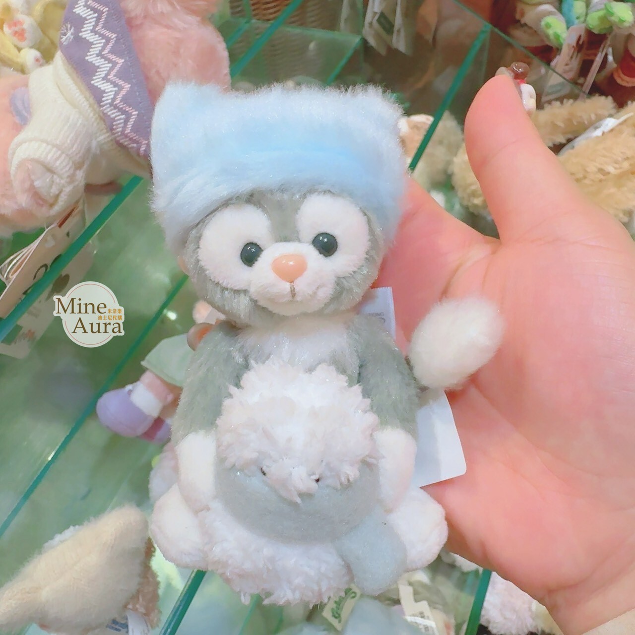 冬日暖洋洋 達菲 Duffy 與好友 傑拉托尼 畫家貓 Gelatoni 絨毛 鑰匙圈 吊飾 -香港迪士尼樂園