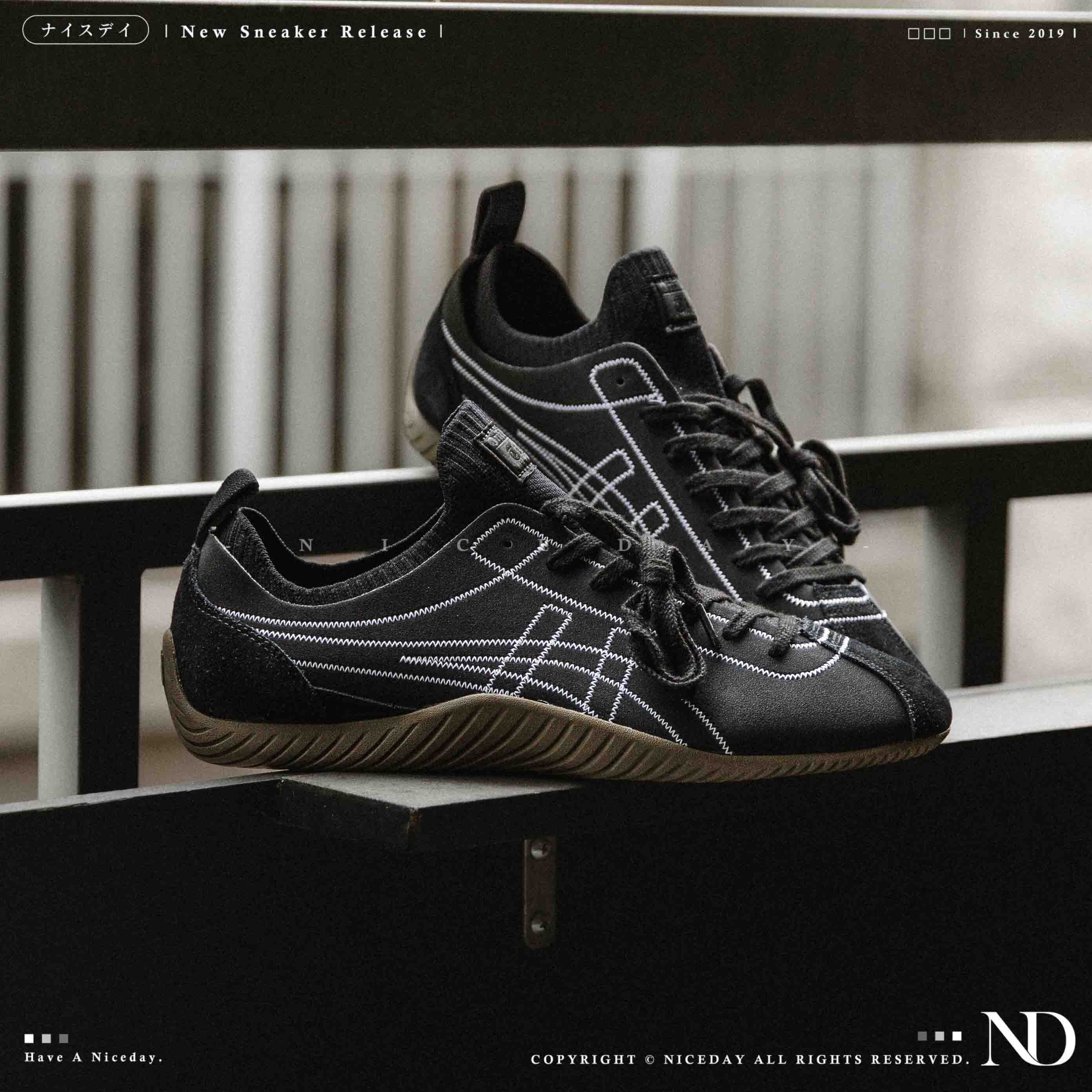 NICEDAY 代購 Onitsuka Tiger 鬼塚虎 SCLAW 麂皮 束口鞋 復古 板鞋 輕便 黑色 焦糖底 1183B969-001