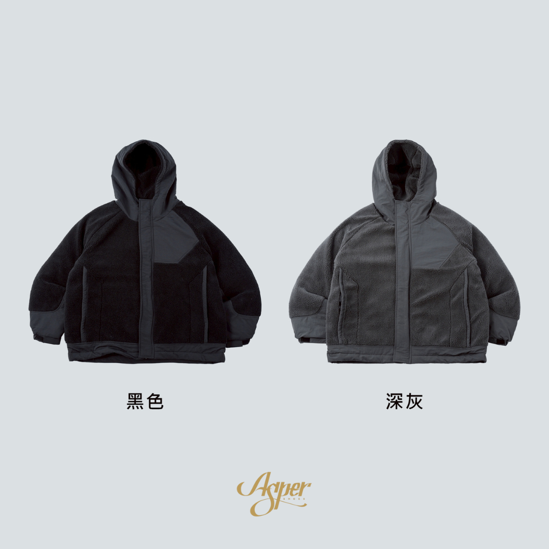 SBG 絨毛拼接寬鬆鋪棉外套 SB9001