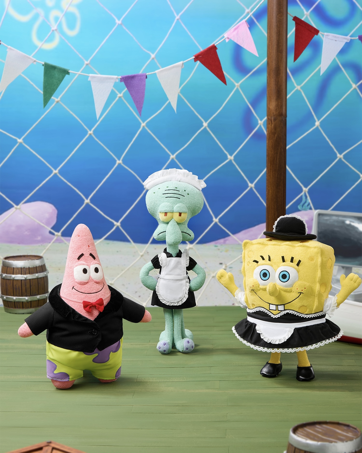 海綿寶寶 比奇堡 咖啡店 服務生 女僕裝 打掃 路人魚 章魚哥 派大星 弗雷德 換裝玩偶 娃娃 / 預購