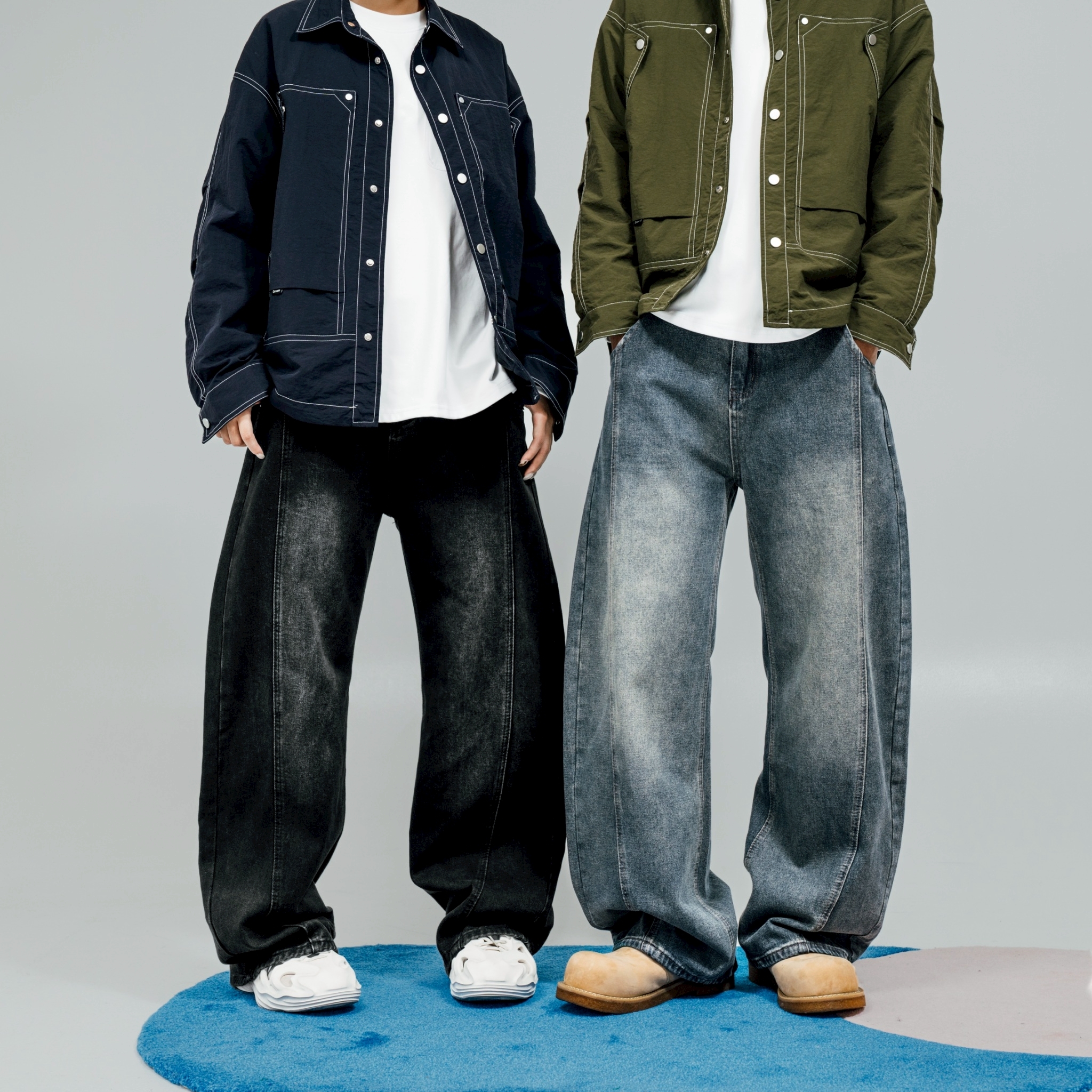 SBG 微彎刀立體剪裁牛仔落地褲 V0004